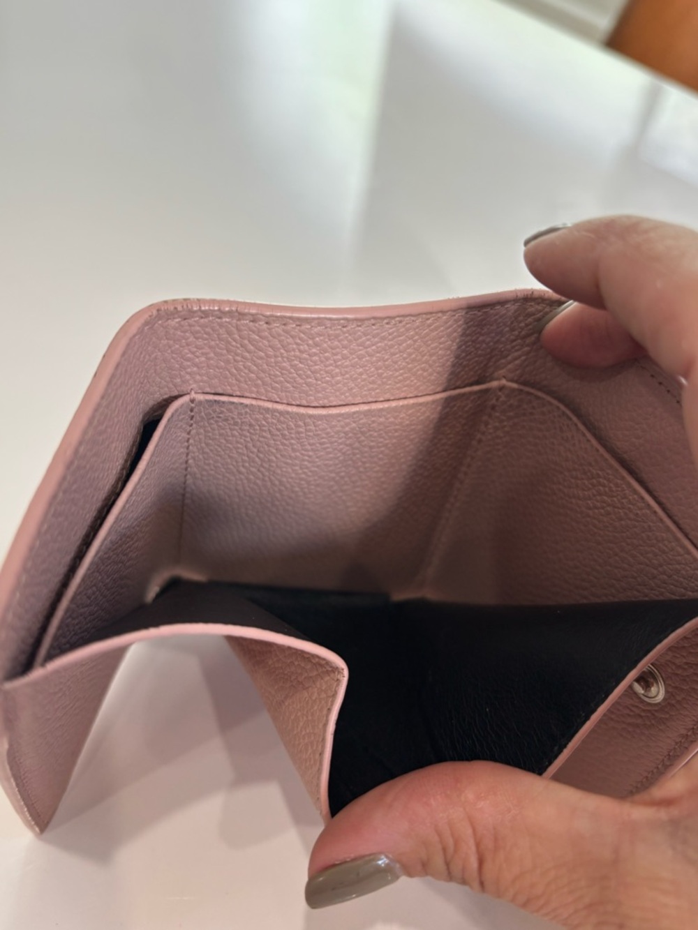 Saint Laurent YSL Blush Pink Leather Small Wallet Snap Closure Compact Mini Coin - Picture 9 of 11